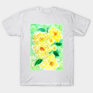 Yellow Watercolor Roses T-Shirt